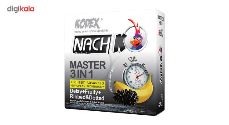 کاندوم تاخیری کدکس مدل Master 3 In 1 بسته 3 عددی