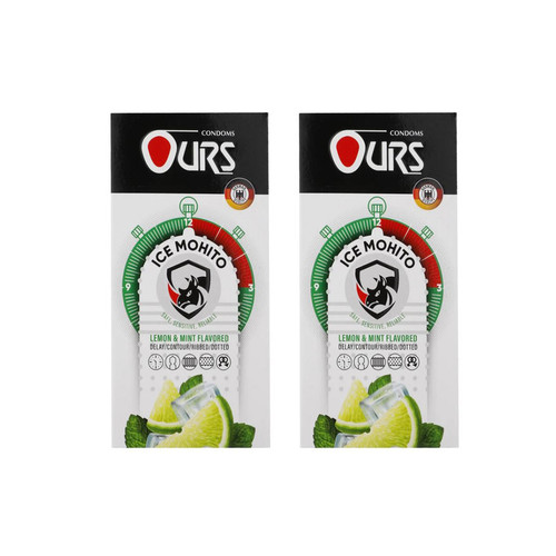 کاندوم خاردار و تاخیری اورز مدل ICE MOHITO دو بسته 12 عددی