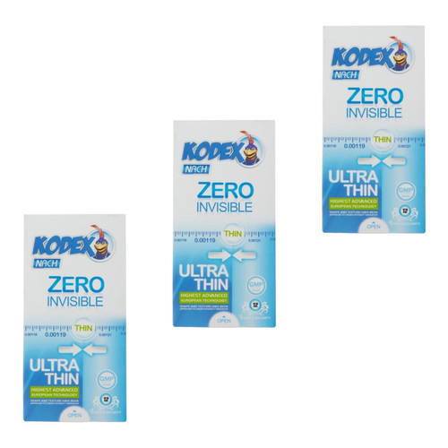 کاندوم ناچ کدکس مدل ZERO INVISIBLE سه بسته 12 عددی