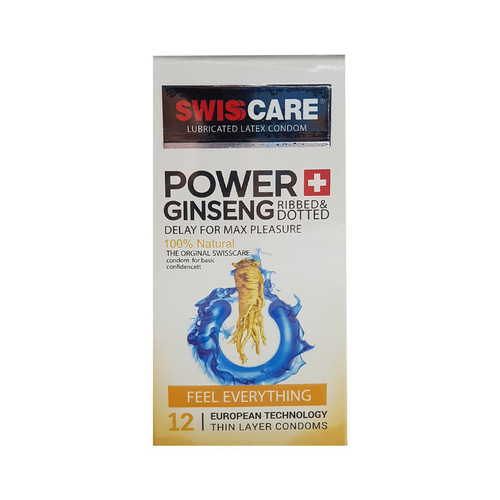 کاندوم سوئیس کر مدل POWER GINSENG بسته 12 عددی