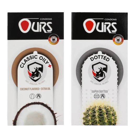 کاندوم خاردار اورز مدل DOTTED بسته 12 عددی به همراه کاندوم ساده اورز مدل OILY PLUS بسته 12 عددی