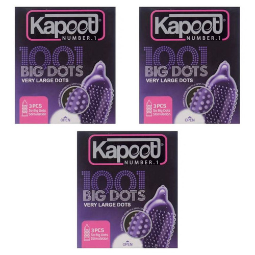 کاندوم خاردار کاپوت مدل DOTS سه بسته 3 عددی