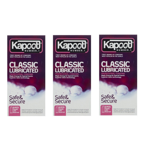 کاندوم کلاسیک کاپوت مدل LUBRICATED سه بسته 12 عددی