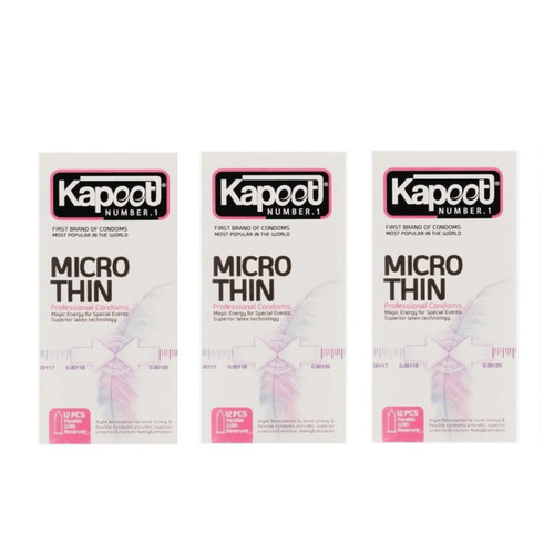 کاندوم کلاسیک کاپوت مدل MICRO THIN سه بسته 12 عددی