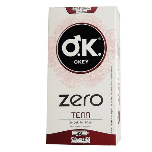 کاندوم اوکی مدل Zero Tenn سایز M بسته 8 عددی