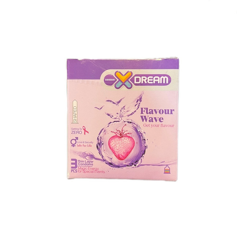 کاندوم ایکس دریم مدل Flavour wave بسته سه عددی