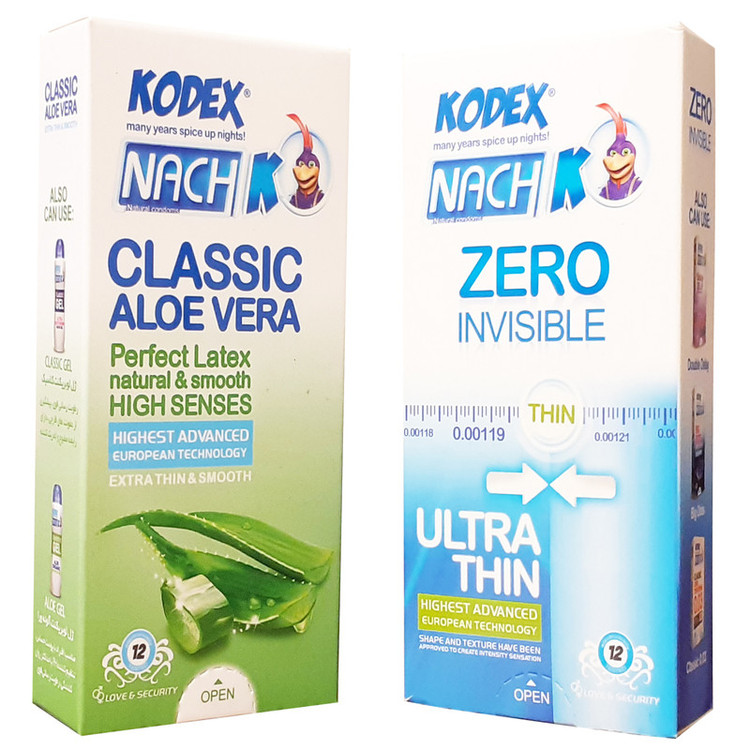 کاندوم ناچ کدکس
مدل Zero Invisible بسته 12 عددی به همراه کاندوم مدل Classic Aloe Vera