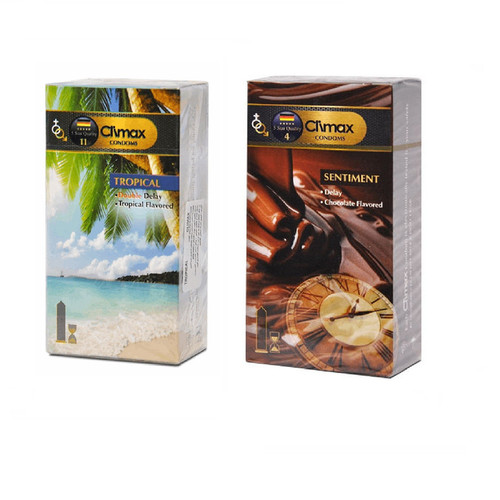 کاندوم کلایمکس مدل Tropical بسته 12 عددی به همراه کاندوم کلایمکس مدل Sentiment بسته 12 عددی