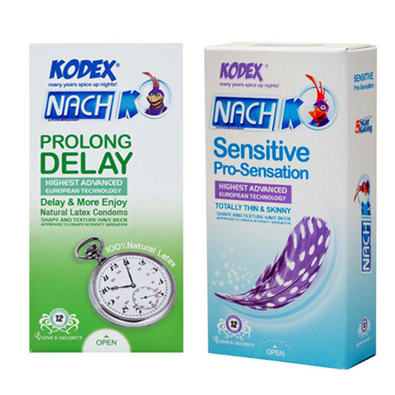 کاندوم ناچ کدکس مدل PROLONG DELAY بسته 12 عددی به همراه کاندوم ناچ کدکس مدل Sensitive بسته 12 عددی
