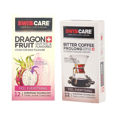 کاندوم سوئیس کر مدل Mohito بسته 12 عددی به همراه کاندوم سوئیسکر مدل Coffee Prolong بسته 12 عددی