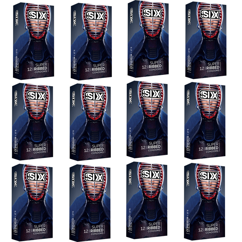 کاندوم سیکس مدل SUPERRIBBED12 مجموعه 12 عددی