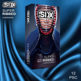 کاندوم سیکس مدل SUPERRIBBED12 مجموعه 12 عددی