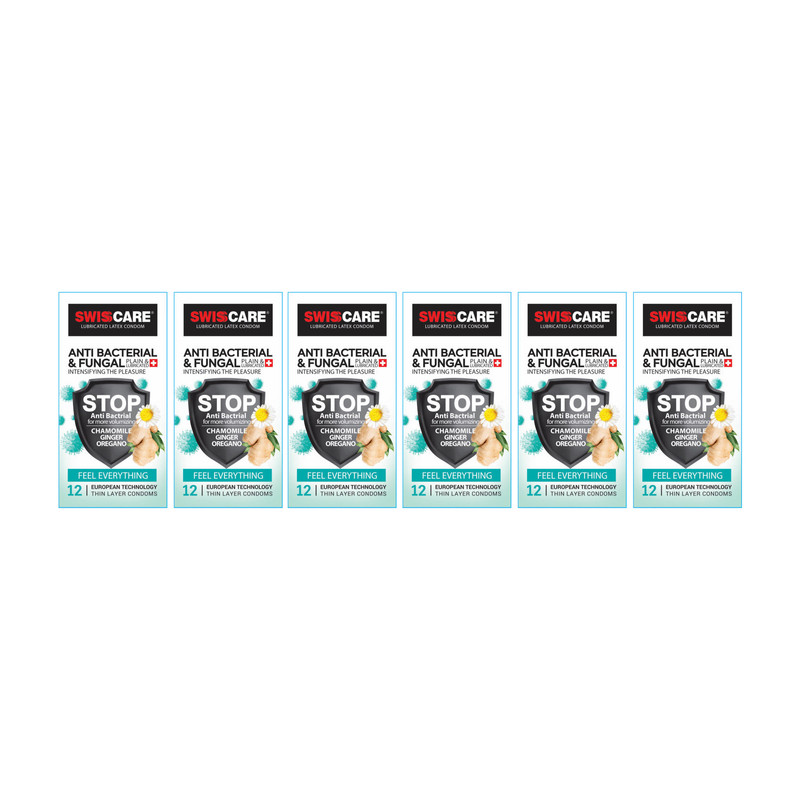کاندوم سوئیس کر مدل ANTI BACTERIAL مجموعه 6 عددی
