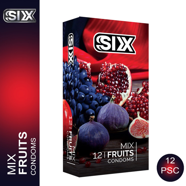 کاندوم سیکس مدل MixFruit12 مجموعه 12 عددی