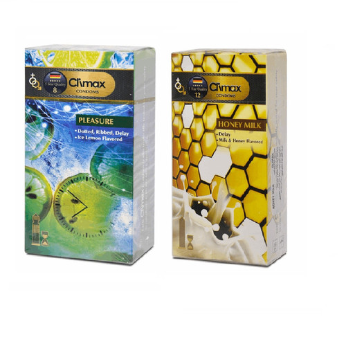 کاندوم کلایمکس مدل Pleasure بسته 12 عددی به همراه کاندوم کلایمکس مدل Honey Milk بسته 12 عددی