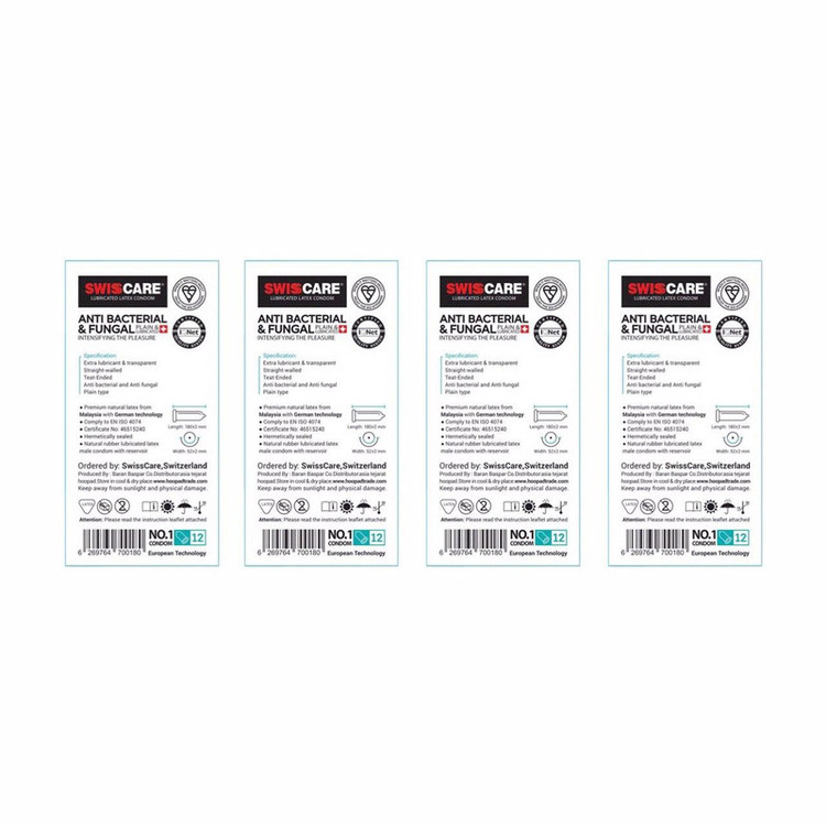 کاندوم سوئیس کر مدل Anti Bacterial مجموعه 4 عددی