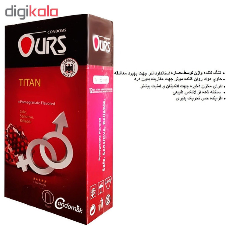 کاندوم تنگ کننده انار اورز مدل Titan بسته 12 عددی