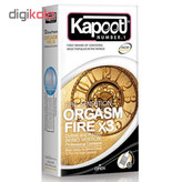 کاندوم کاپوت مدل Orgasm Fire X3 بسته 12 عددی