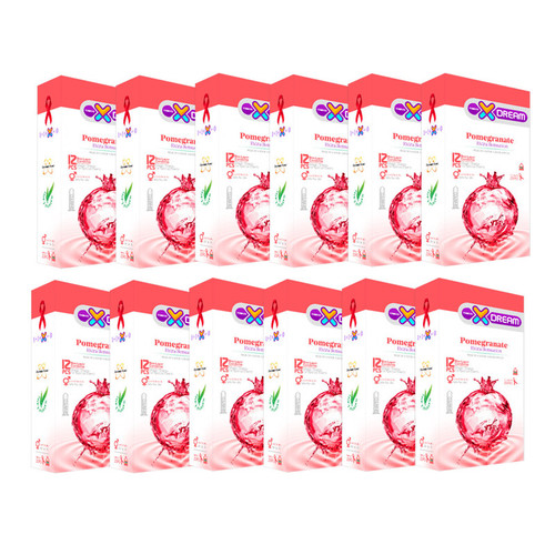 کاندوم ایکس دریم مدل pomegranate مجموعه 12 عددی
