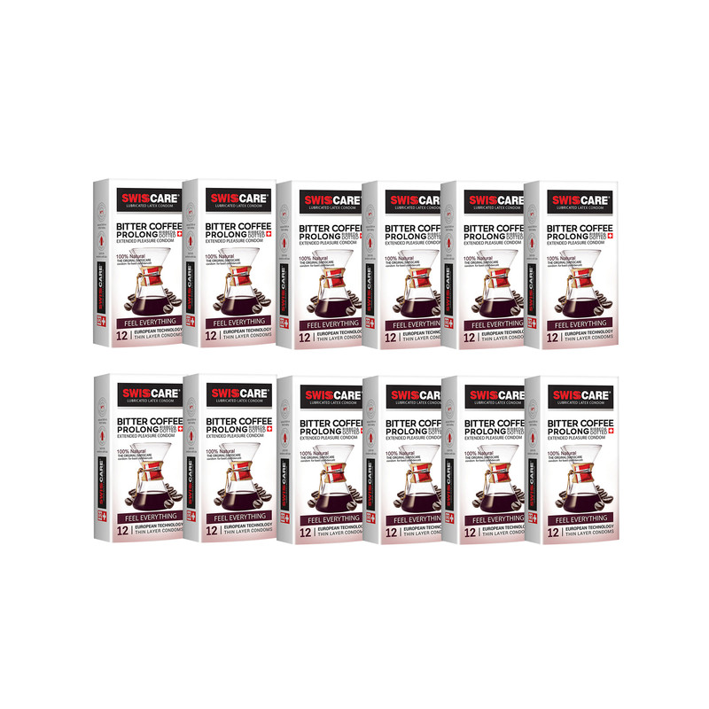 کاندوم سوئیس کر مدل Bitter Coffee prolong مجموعه 12 عددی