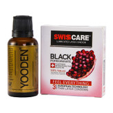 کاندوم سوئیسکر مدل Black Pomegrante بسته 3 عددی به همراه روغن یودن مدل AP 30 حجم 30 میلی لیتر