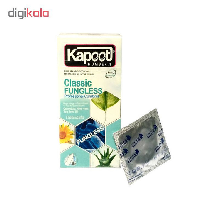 کاندوم کاپوت مدل Classic Fungless بسته 12 عددی به همراه کاندوم فارکس