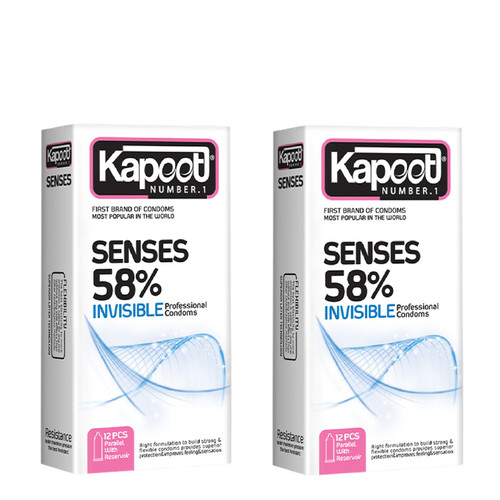 کاندوم کاپوت مدل SENSE 58% مجموعه 2 عددی