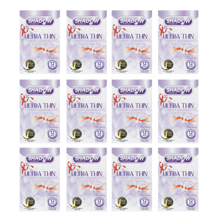 کاندوم شادو مدل ultra thin مجموعه 12 عددی