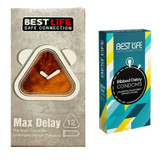 کاندوم بست لایف مدل Max Delay بسته 12 عددی به همراه کاندوم بست لایف مدل Ribbed Dealy بسته 12 عددی