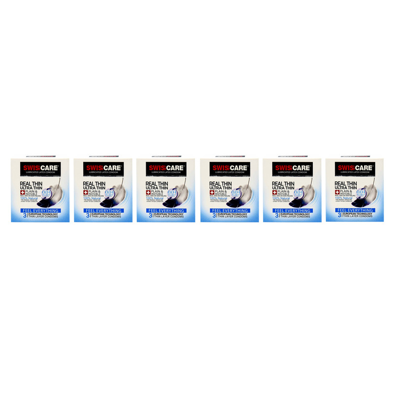 کاندوم سوئیس کر مدل REAL THIN ULTRA THIN مجموعه 6 عددی
