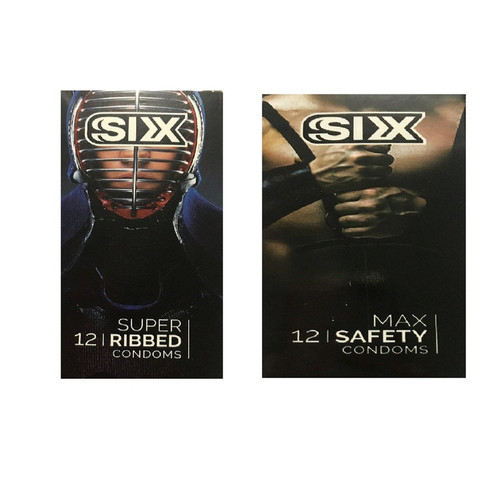 کاندوم سیکس مدل Max Safety بسته 12 عددی به همراه کاندوم سیکس مدل Super Ribbed