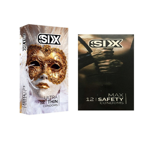 کاندوم سیکس مدل Ultra Thin بسته 12 عددی به همراه کاندوم سیکس مدل Max Safety بسته 12 عددی