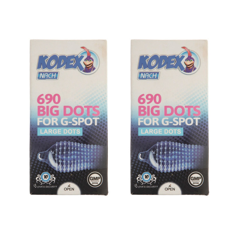 کاندوم ناچ کدکس مدل BIG DOTS مجموعه 2 عددی
