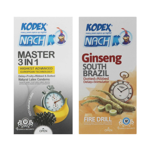 کاندوم کدکس مدل Master 3 In 1/Ginseng مجموعه 2 عددی