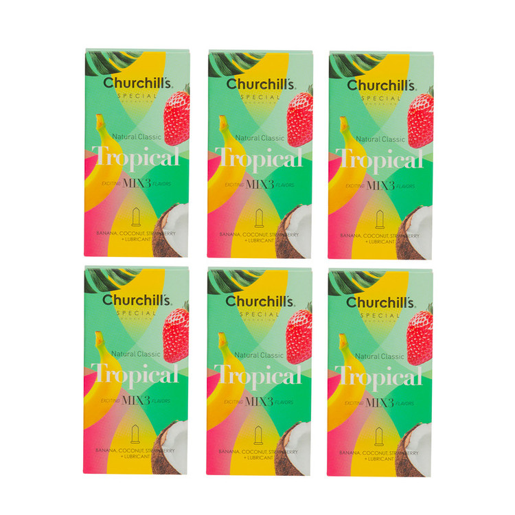 کاندوم چرچیلز مدل Tropical مجموعه 6 عددی