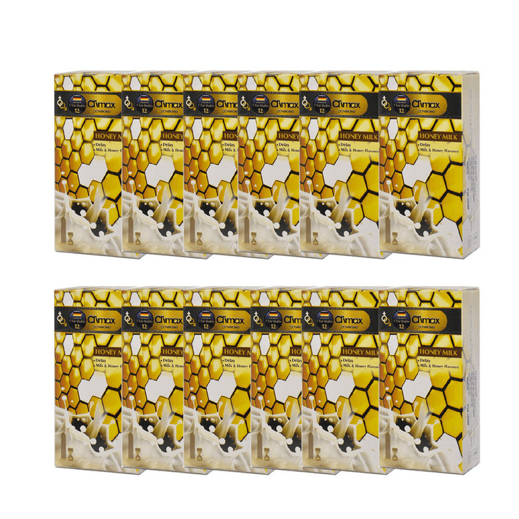 کاندوم کلایمکس مدل Honey Milk 12 مجموعه 12 عددی