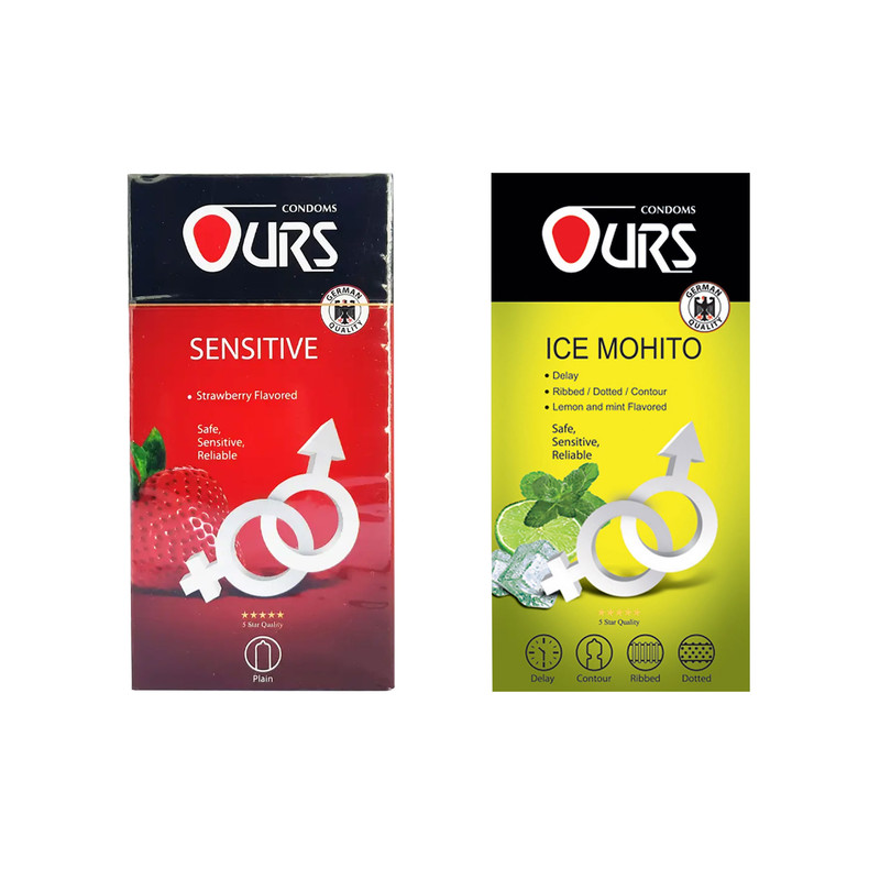 کاندوم اورز مدل Sensitive/Ice Mohito مجموعه 2 عددی