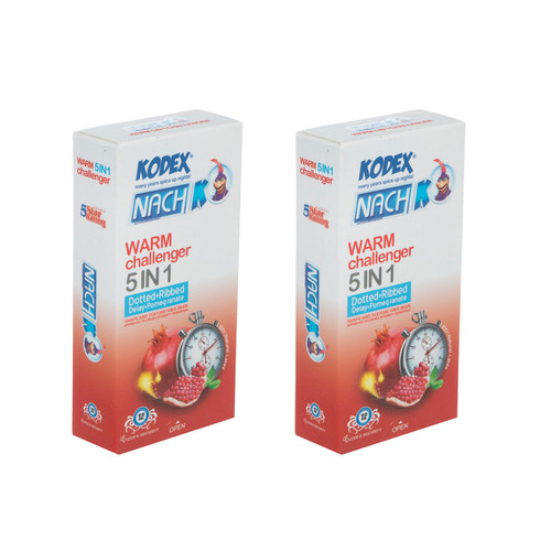 کاندوم ناچ کدکس مدل Warm Challenger 5in1 مجموعه 2 عددی