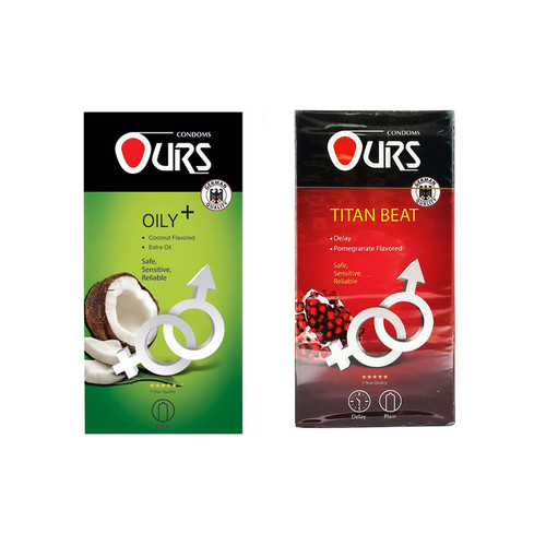 کاندوم اورز مدل Oily Plus/Titan مجموعه 2 عددی