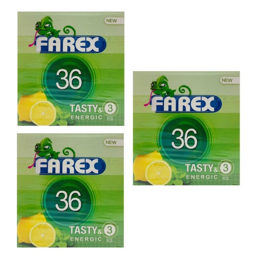 کاندوم فارکس مدل TASTY 36 مجموعه 3 عددی