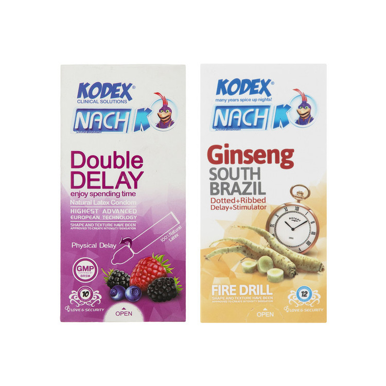 کاندوم ناچ کدکس مدل Ginseng بسته 12 عددی به همراه کاندوم مدل Double Delay بسته 10 عددی