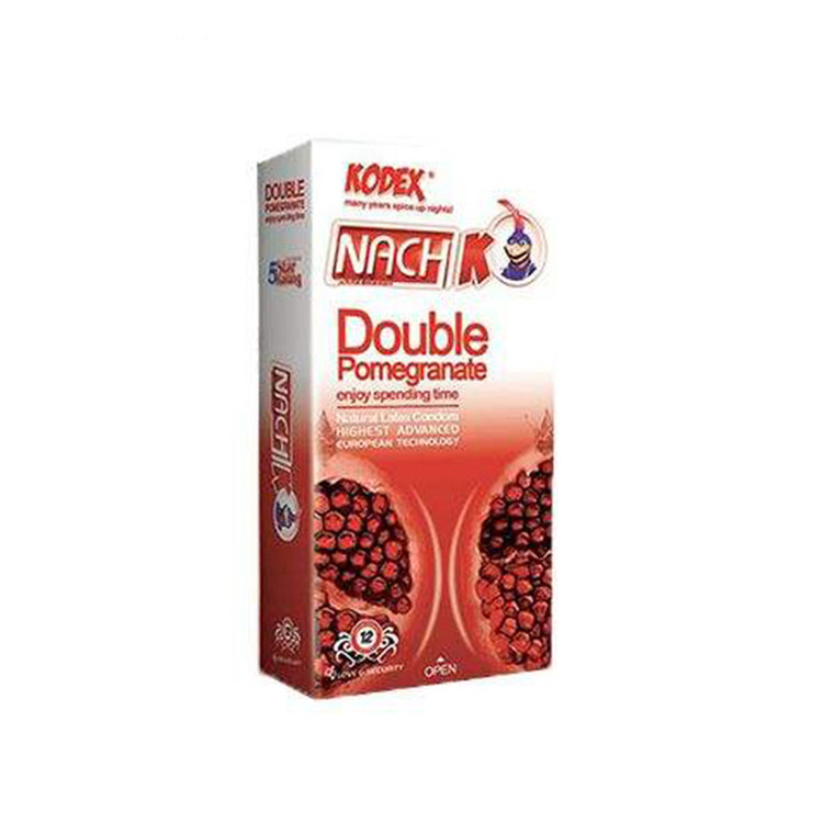 کاندوم ناچ کدکس مدل DOUBLE POMOGRANATE بسته 12 عددی به همراه کاندوم ردلایت مدل فویل مجموعه 2 عددی