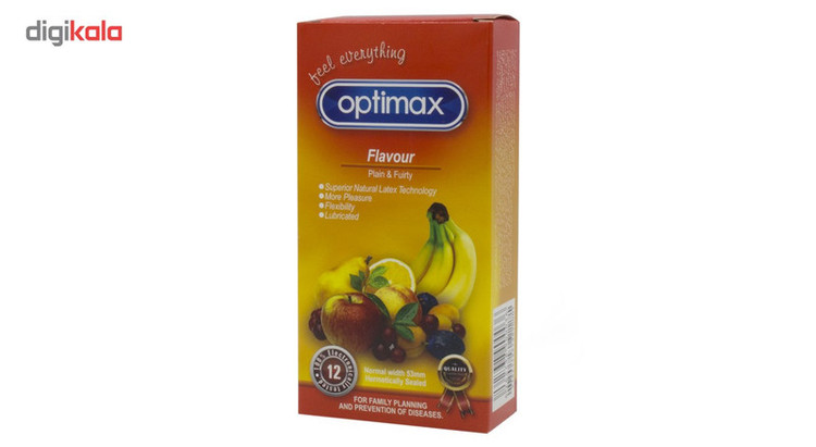 کاندوم اپتیمکس مدل Flavour بسته 12 عددی