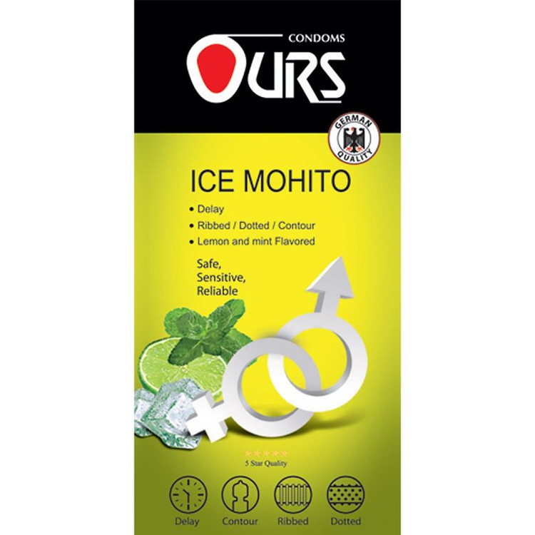 کاندوم اورز مدل ice mohito مجموعه 12 عددی