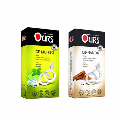 کاندوم اورز مدل MOHITO بسته 12 عددی به همراه کاندوم اورز مدل CINNAMON بسته 12 عددی