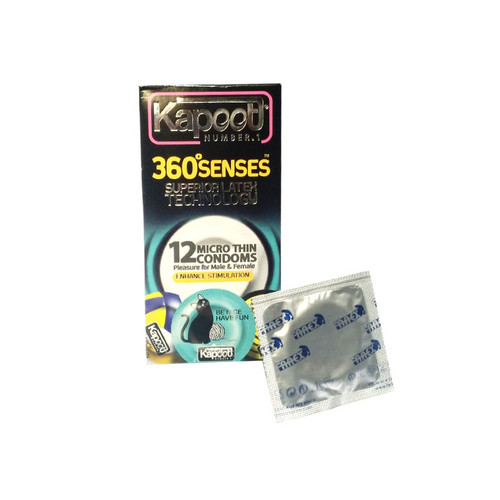 کاندوم کاپوت مدل 360 درجه Sense بسته 12 عددی به همراه کاندوم فارکس