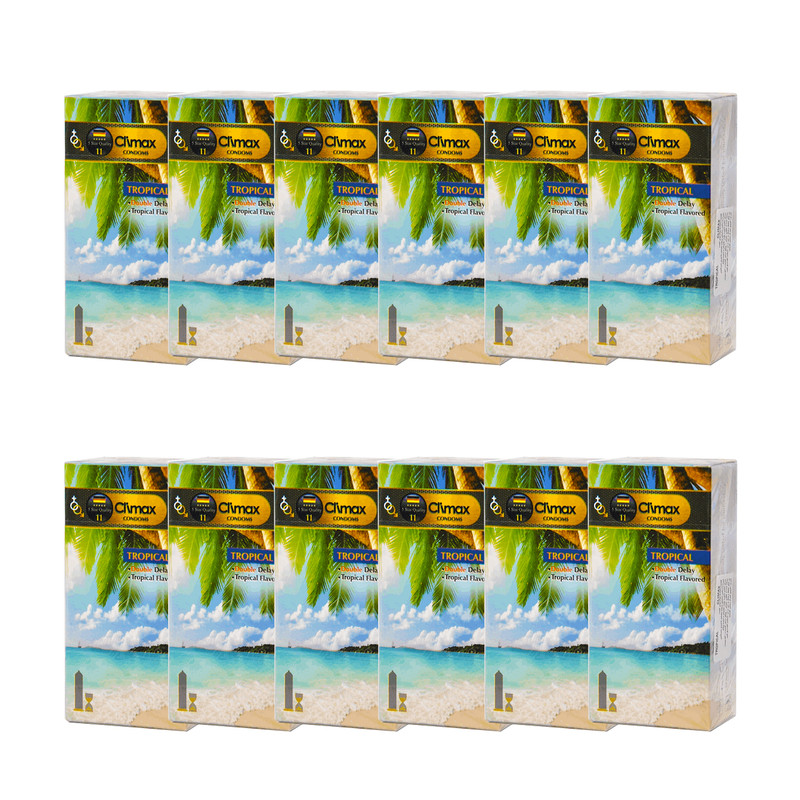 کاندوم کلایمکس مدل TROPICAL12 مجموعه 12 عددی