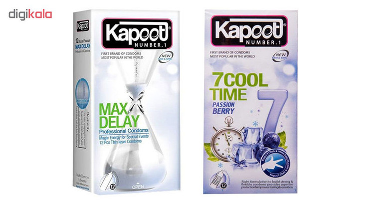 کاندوم کاپوت مدل 7Cool Time بسته 12 عددی به همراه کاندوم کاپوت مدل Max Delay بسته 12 عددی